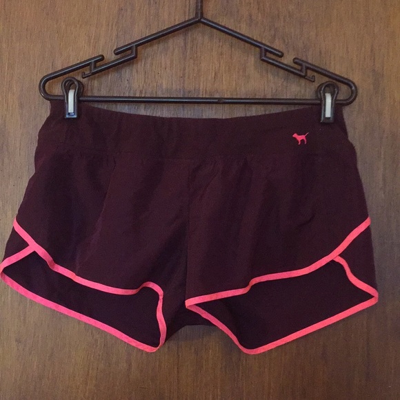 PINK Victoria's Secret Pants - PINK Maroon Athletic Shorts w Built-in Underwear